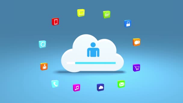 4k, internet concept, online services icons, social media around cloud storage
. - Кадры, видео