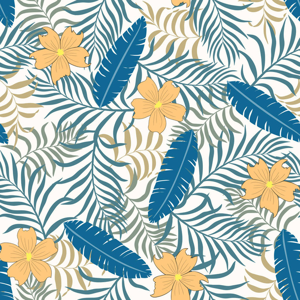 Tropical background with palm leaves.  - Vektor, kép