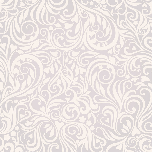 Seamless floral lightgrey background - Vector, afbeelding