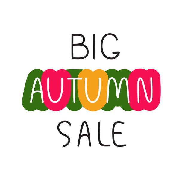 Big autumn sale inscription. - Vector, Image