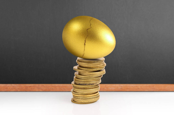 黄金の卵の投資株式概念 - 写真・画像