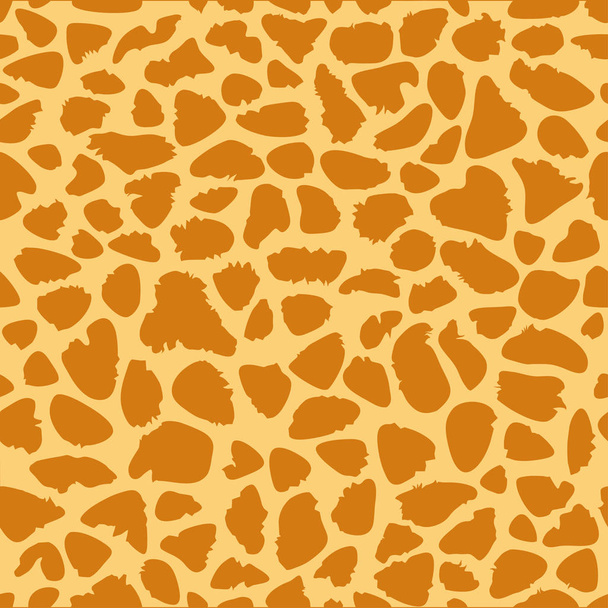 Giraffe texture pattern seamless repeating orange and yellow, safari, zoo, jungle background. Vector - Vektori, kuva