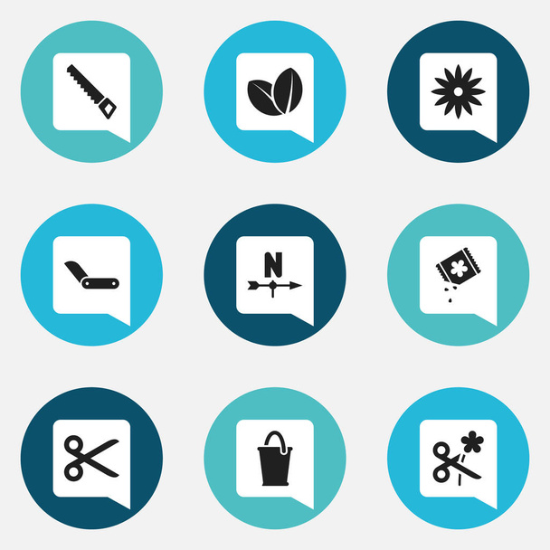Set di 9 icone dell'agricoltura modificabili. Include simboli come secchio, taglio, botanica e altro ancora. Può essere utilizzato per la progettazione web, mobile, UI e infografica
. - Vettoriali, immagini