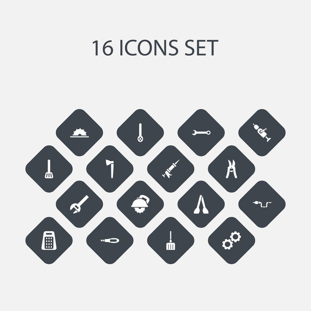 Set di 16 icone degli apparecchi modificabili. Include simboli come cacciavite, cucina Spatola, sigillante e altro ancora. Può essere utilizzato per la progettazione web, mobile, UI e infografica
. - Vettoriali, immagini