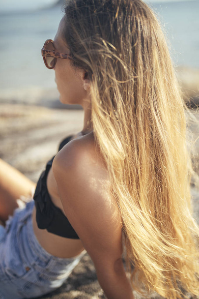 Blonde Girl On The Beach  - Fotoğraf, Görsel