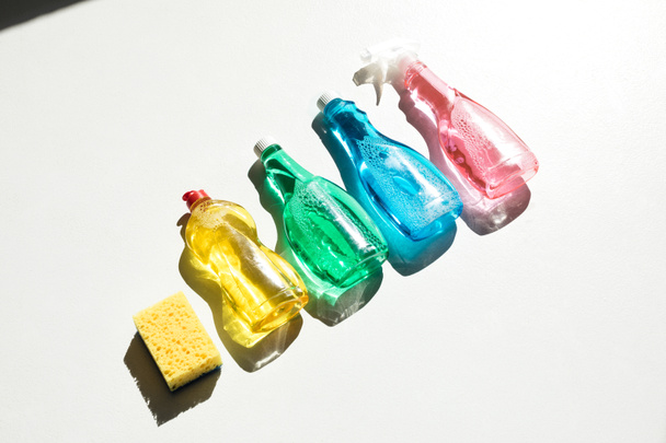 cleaning products and sponge - Photo, Image