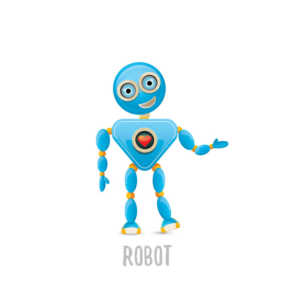 vector funny cartoon blue robot character - Vektori, kuva