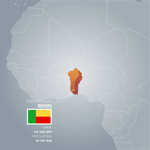 Benin-információk megjelenítése. - Vektor, kép