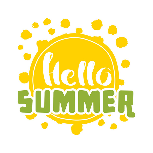 Hello Summer on color circle. - Vector, Image