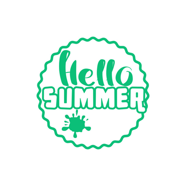 Hello Summer on color circle. - Вектор,изображение