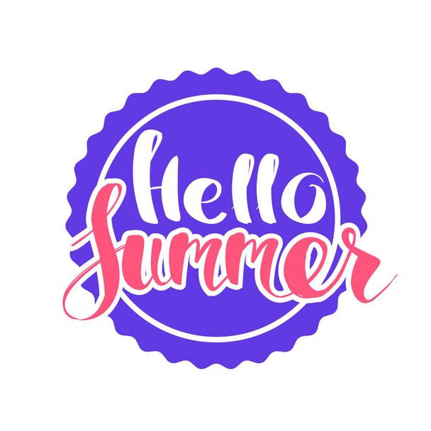 Hello Summer on color circle. - Vector, Image