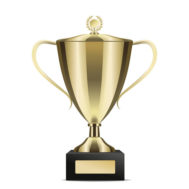 Golden Winning Trophy Cup Isolated Illustration - Vecteur, image