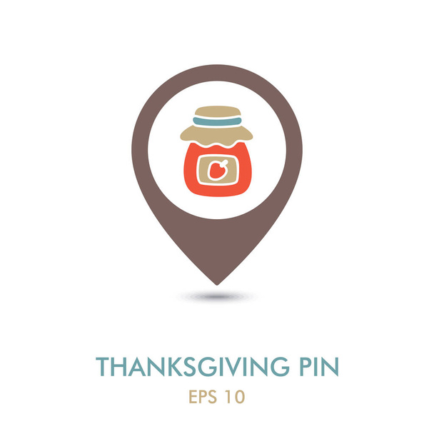 Jam jar mapping pin icon. Harvest. Thanksgiving - Vector, Image