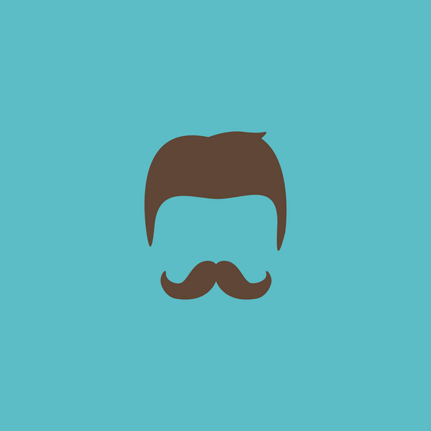 Flat Icon Hairstyle Element. Vector Illustration Of Flat Icon Moustache Isolated On Clean Background. Can Be Used As Moustache, Hairstyle And Mister Symbols. - Διάνυσμα, εικόνα