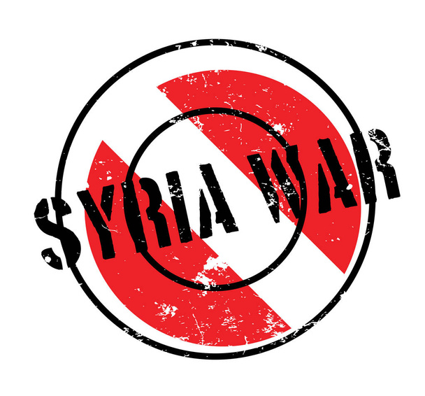 Syria War rubber stamp - Vector, Image