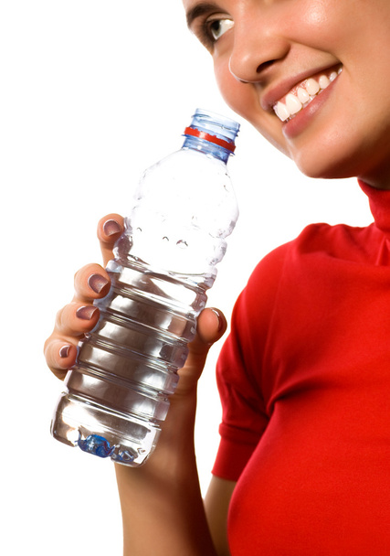 Young smiling girl with mineral water - Foto, immagini