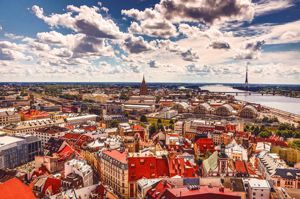 Old European city of Riga view from the top. - Φωτογραφία, εικόνα