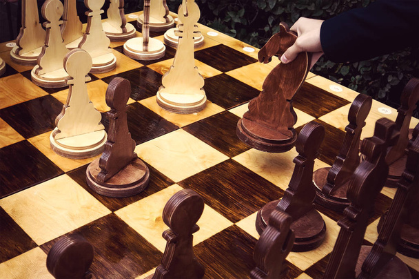 Brettspiel, Schachspieler Hand in Hand, - Foto, Bild