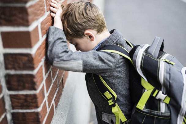 student boy outside at school standing - Фото, зображення