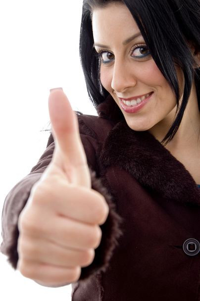 Young female with thumbs up gesture - Photo, Image