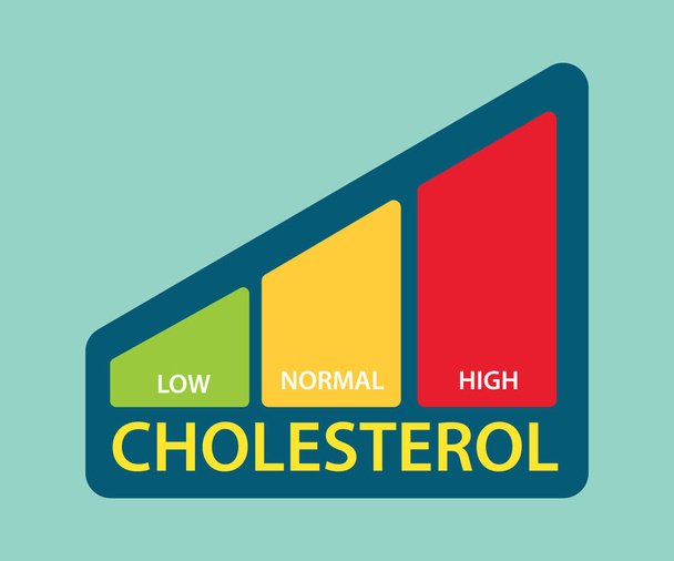 a cholesterol level bar with low medium and high level - Вектор,изображение