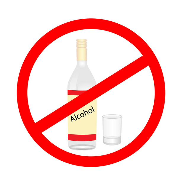 Parar pictograma vetor de aviso de álcool
 - Vetor, Imagem