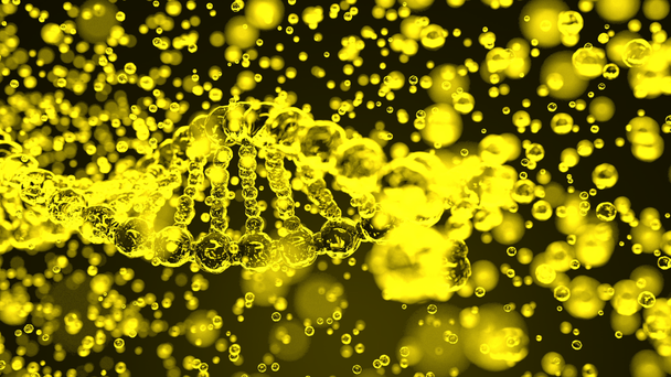 Colapsando molécula transparente amarilla del ADN, lazo sin costura. Conceptos de investigación o análisis genéticos
 - Metraje, vídeo