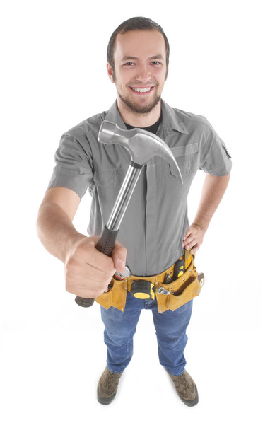 Carpenter with hammer - Photo, Image