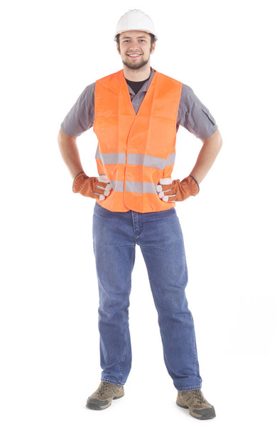Safety inspector on white - Photo, Image