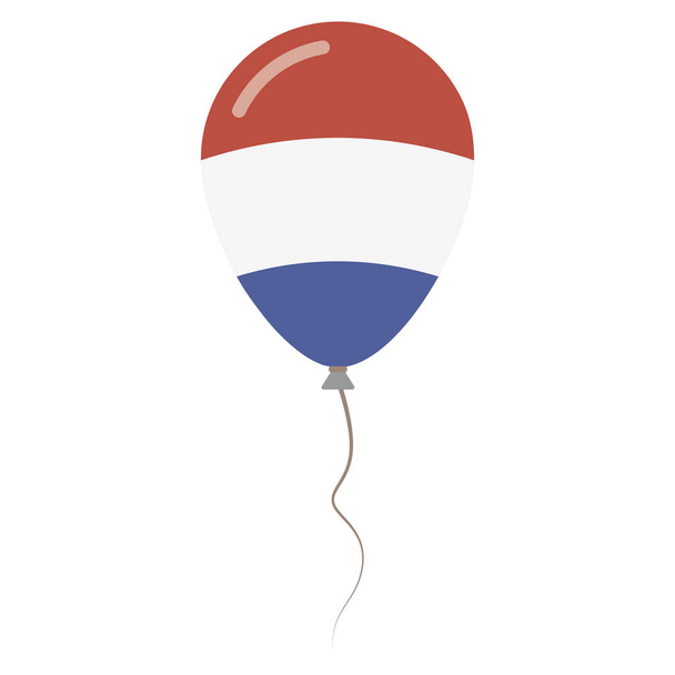 Kingdom of the Netherlands national colors isolated balloon on white background Independence day - Vector, imagen
