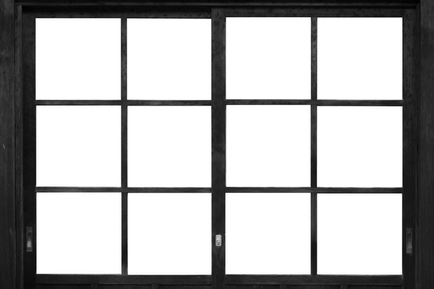 Musta puinen ikkuna runko
 - Valokuva, kuva