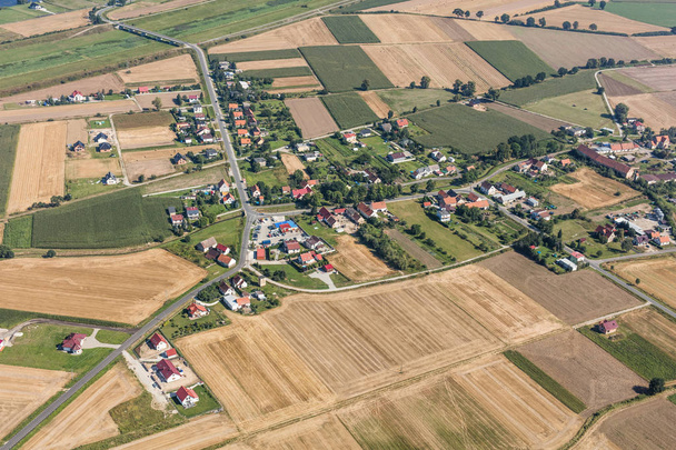aerial view of the  Sliwice village near Nysa city - Valokuva, kuva