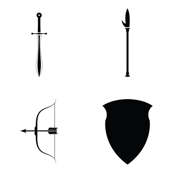ancient weapons icon set - ベクター画像