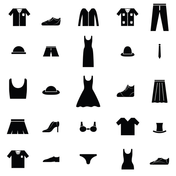 el conjunto de iconos de ropa
 - Vector, Imagen