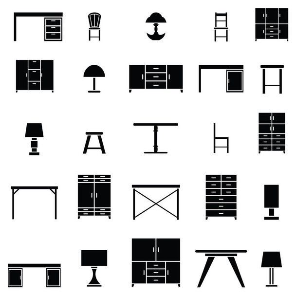 el conjunto de iconos de muebles
 - Vector, Imagen