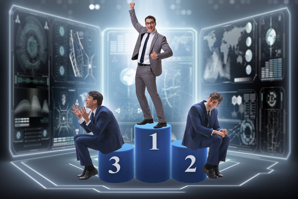Businessman winning the first place in competition concept - Photo, Image