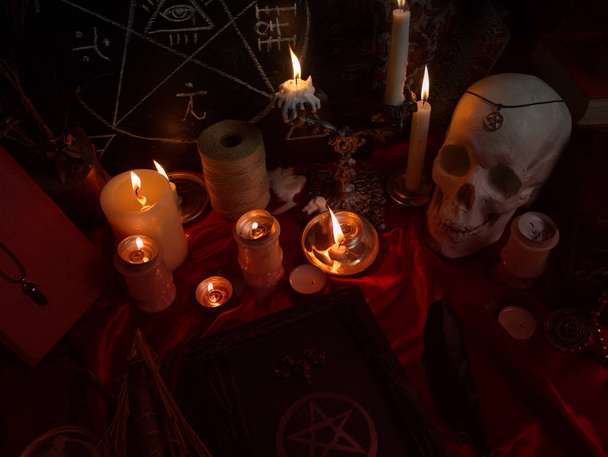 Witchcraft composition, halloween, black magic  - Photo, Image