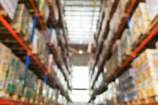 De-focused warehouse racks with inventory - Photo, Image