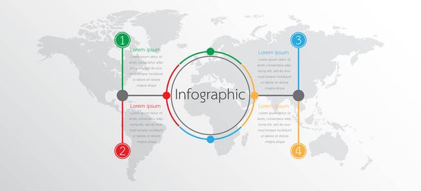 Vector infographic templates used for detailed reports. All 4 topics. - Vektör, Görsel