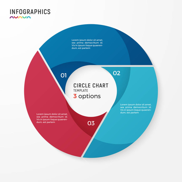 Vector cirkel infographic grafieksjabloon voor data visualisatie. - Vector, afbeelding