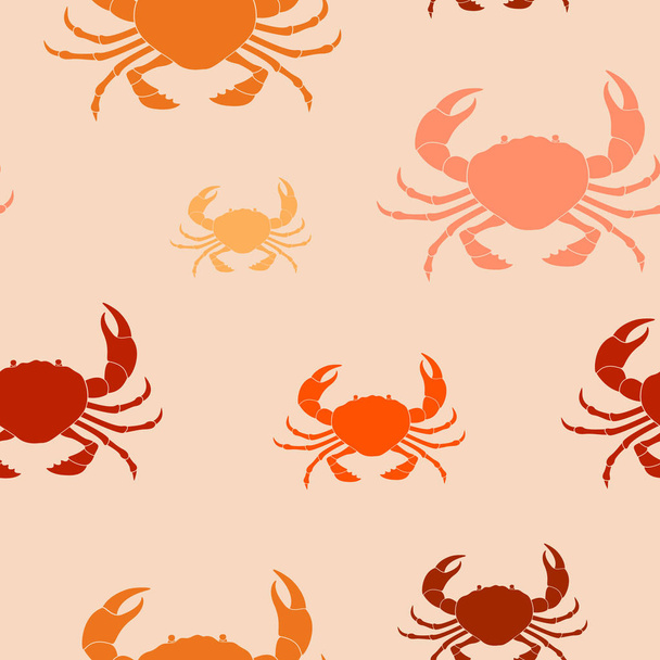 Seamless pattern with crabs - Vektör, Görsel
