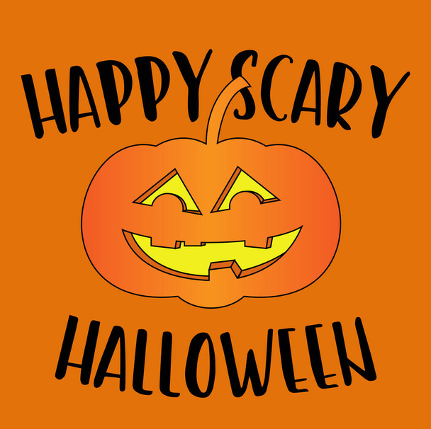 feliz tarjeta de felicitación de Halloween miedo
 - Vector, imagen