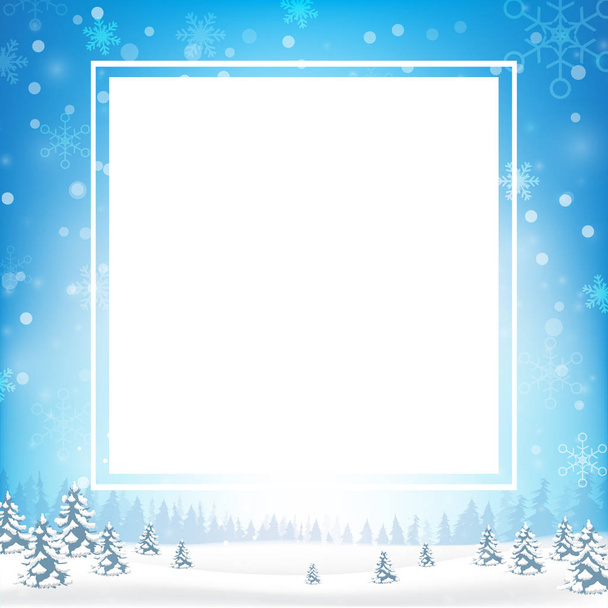 Пустой прямоугольный кадр с копировальным пространством и зимним снежинкой
 - Вектор,изображение