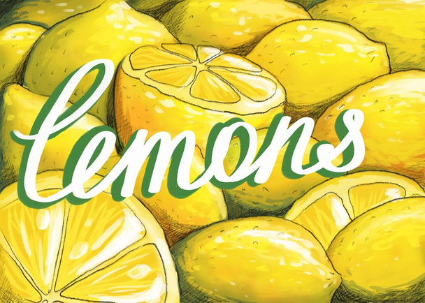 Limones retro jugosos
 - Foto, imagen