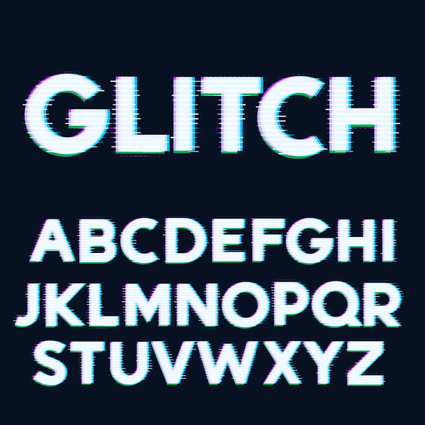 glitch error font vector alphabet letters - Vektor, kép
