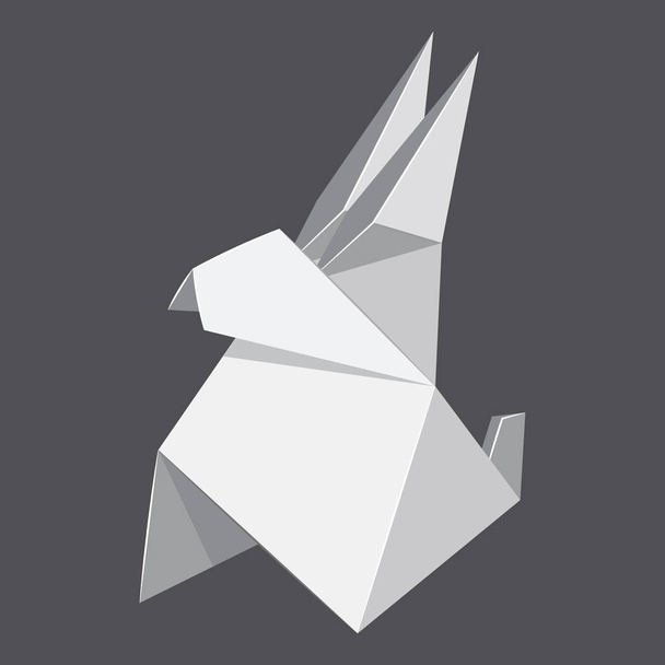 Origami rabbit concept background, realistic style - Vector, Image