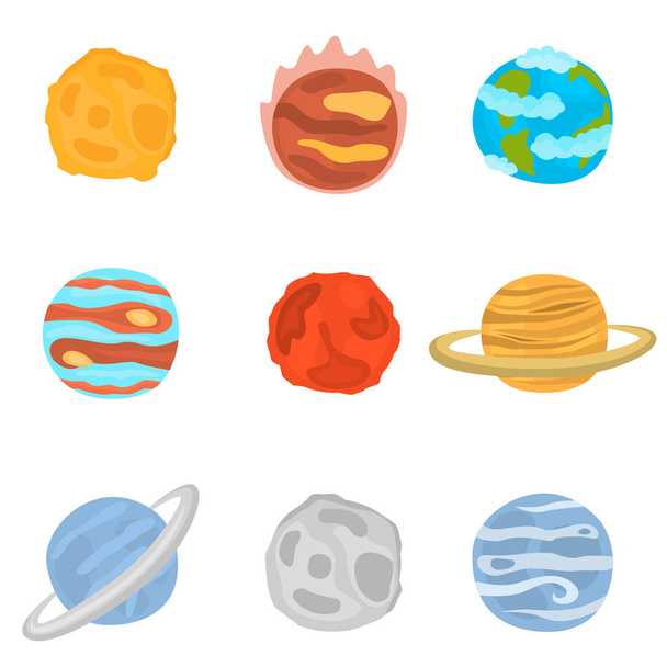 Planets of Solar system color icons set - Vektor, obrázek