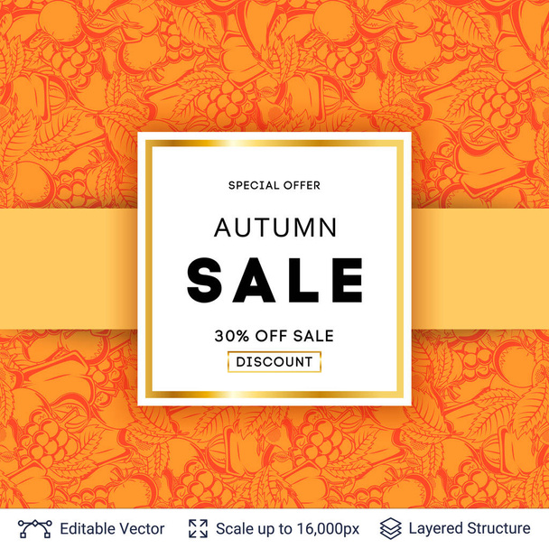 Autumn sale background template. - Vector, Image