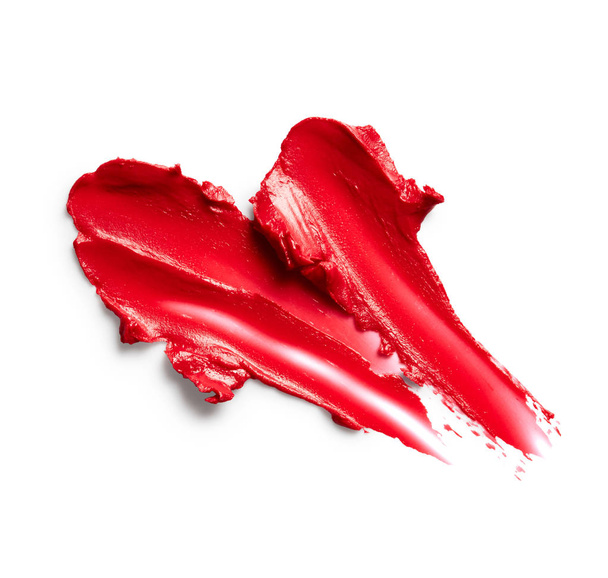 vlekkerig rode lippenstift - Foto, afbeelding