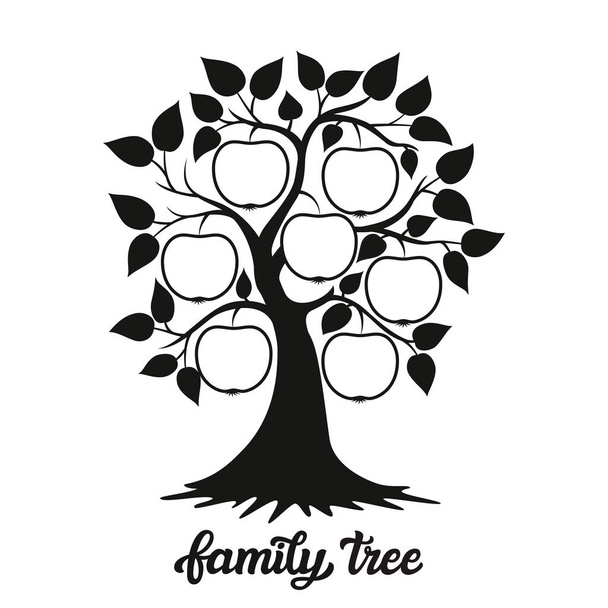Family tree illustration with a title - Vector, Image